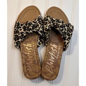 Blowfish Women's Sandals Flats Size 7 Leopard Knot Bow NIB